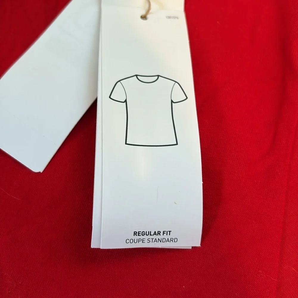 Adidas tee shirt regular fit red white NWT